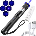 Pointeur laser bleu haute puissance ? rechargeable longue port�e, port usb, parfait randonn�e, pr�sentations ...