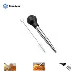 Poires � sauce en acier inoxydable 304 et caoutchouc, poire � jus pipette cuisine aiguille d'injection ...