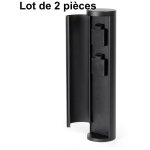 Le poisson qui jardine - lot de 2 multiprises bornes rondes noires 2 prises �lectriques pour jardin et ...