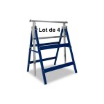 Le poisson qui jardine - lot de 4 tr�teaux d'�chafaudage t�l�scopiques bleus - r�glable en hauteur et ...