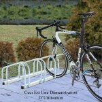 Rangement - rtelier 3 vlos avec fixation au sol - rack 1 niveau - acier