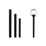 Ples pour lampione sfera globe en pvc en diffrentes hauteurs 180 cm