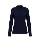 Polo de travail femme manches longues kariban 100% coton bleu marine l