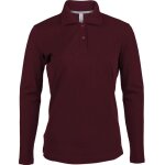 Polo de travail femme manches longues kariban 100% coton bordeaux xxl