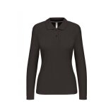 Polo de travail femme manches longues kariban 100% coton gris fonc� m