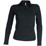 Polo de travail femme manches longues kariban 100% coton noir l