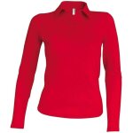 Polo de travail femme manches longues kariban 100% coton rouge l