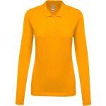 Polo de travail piqu manches longues femme kariban 100% coton jaune l