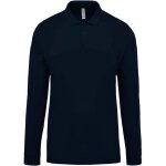 Polo da lavoro in piquet da uomo a maniche lunghe kariban blu navy l