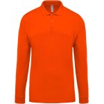 Polo de travail piqu manches longues homme kariban orange l
