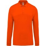 Polo de travail piqu manches longues homme kariban orange m