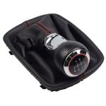 Pommeau de levier de vitesse de voiture en cuir avec couvercle de coffre poign�e � 5 vitesses pour audi ...