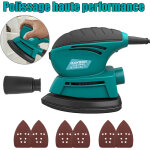 Ponceuse de d�tail multifonction filaire avec bac � poussi�re � microfiltre et 6 feuilles abrasives