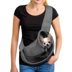 Portable dog carrier bag breathable mesh crossbody bag for dog and cat puppy pet shoulder sling adjustable ...
