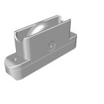 Galet en inox gorge u sur chape zamak encastr�e anti - pincement finition: noir ral 9005 - mati�re: mati�re ...