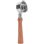 Portafilter sans fond 51 mm en acier inoxydable, porte - filtre 3 oreilles avec manche en bois pour machine ...
