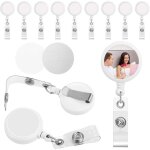 Porte - badge r�tractable par sublimation 12 pi�ces avec clip de ceinture, bobines de badge d'identification ...