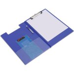 Porte - bloc  rabat pour a4 bleu - rapesco - format a4 / papier ministre - rabat - porte - stylo - crochet ...
