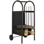 Porte b�ches set 3 acier 42x36x81 chariot