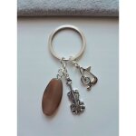 Porte - cl�s musical pour violoncelle musique agate transparente musique