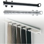 Porte - cravates et porte - ceintures lat�ral extractible pour armoire en plastique gris