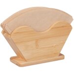 Porte - filtre � caf� en bambou, type non fixe, 10 x 18 x 6 cm, support de rangement pour filtres � caf�, ...