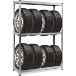 Porte - pneus � 3 niveaux charge 265 kg par niveau 120 x 40 x 180 cm, �tag�re de rangement de pneus r�glable ...
