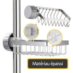 Porte savon pour etagere douche support douche sans per�age pour tringle 20 - 32mm