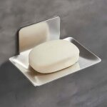 Porte savon mural argent� support savon adh�sif en acier inoxydable pour cuisine salle de bain