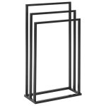 Porte - serviettes sur pied salle de bain 3 barres acier noir charras Porte - serviettes sur pied salle de bain 3 barres acier noir charras