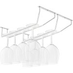 Porte verres suspendu en acier chrom� avec vis et chevilles (lot de 2) - support verre a pied suspendu ...