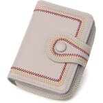 Portefeuille court en cuir pu pour dames avec fermeture � glissi�re (gris),