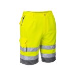Bermuda haute visibilité hivis poly - coton portwest jaune / gris l Bermuda haute visibilité hivis poly - coton portwest jaune / gris l