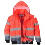 Blouson haute visibilit 3 en 1 portwest manches amovibles bicolore rouge / bleu marine xl