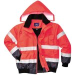 Blouson haute visibilit� 3 en 1 portwest manches amovibles bicolore rouge / bleu marine xl