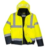 Blouson haute visibilité imperméable portwest matelassé classe 3 jaune / bleu marine s Blouson haute visibilité imperméable portwest matelassé classe 3 jaune / bleu marine s