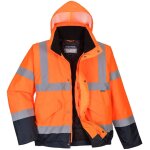 Blouson haute visibilité imperméable portwest matelassé classe 3 orange / marine m Blouson haute visibilité imperméable portwest matelassé classe 3 orange / marine m