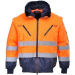 Blouson pilote 3 en 1 haute visibilit� orange / marine 3xl