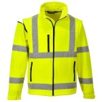 Portwest - blouson softshell manches amovibles haute visibilit� jaune fluo l