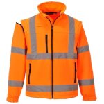 Blouson softshell manches amovibles portwest haute visibilit� orange fluo xl