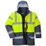 Parka haute visibilit portwest bicolore traffic jaune / bleu marine l