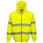 Sweat shirt zip central � capuche haute visibilit� portwest jaune 3xl