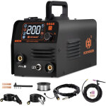 Poste � souder semi - automatique 3 en 1 mig / tig / mma hvm200, soudeur � onduleur, outil synergique ...