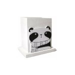 Pot  crayons en bois panda 10x8x10. 8cm - blanc silumen