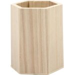 Pot � crayons - hexagonal - bois clair - r�f 57450 - design �l�gant