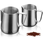 Pot � lait en acier inoxydable, 2 pi�ces pot � lait en acier inoxydable � main lev�e caf� inox 350ml ...