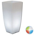 Vase stilo carr haut lumineux led multicolore avec batterie et nergie solaire en polymre monacis - ...