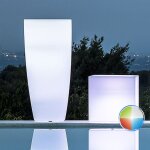 Vase stilo rond led multicolore avec batterie et solaire en polym�re monacis - � 33 cm - 70 h
