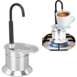 Pot moka � tube unique, 1 tasse de 50ml, cafeti�re en alliage d'aluminium pour les voyages en plein air ...