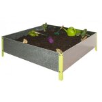 Potager urbain m�tallique 410x1200x1200 mm, 200 l, jardini�re ext�rieure r�sistante vert / galvanis� ...